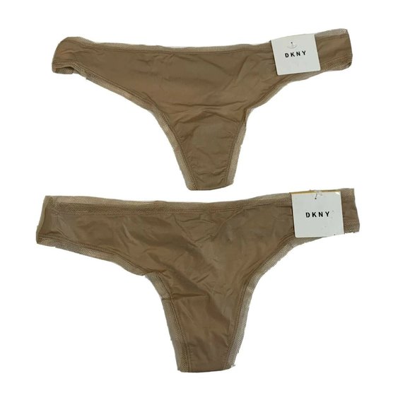 DKNY Litewear Thong - DK5001 Tan Size Small S New - Picture 1 of 6
